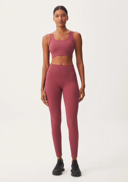 Calça legging feminina canelada sem costura