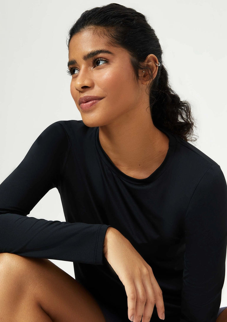 Camiseta esportiva feminina manga longa proteção uv